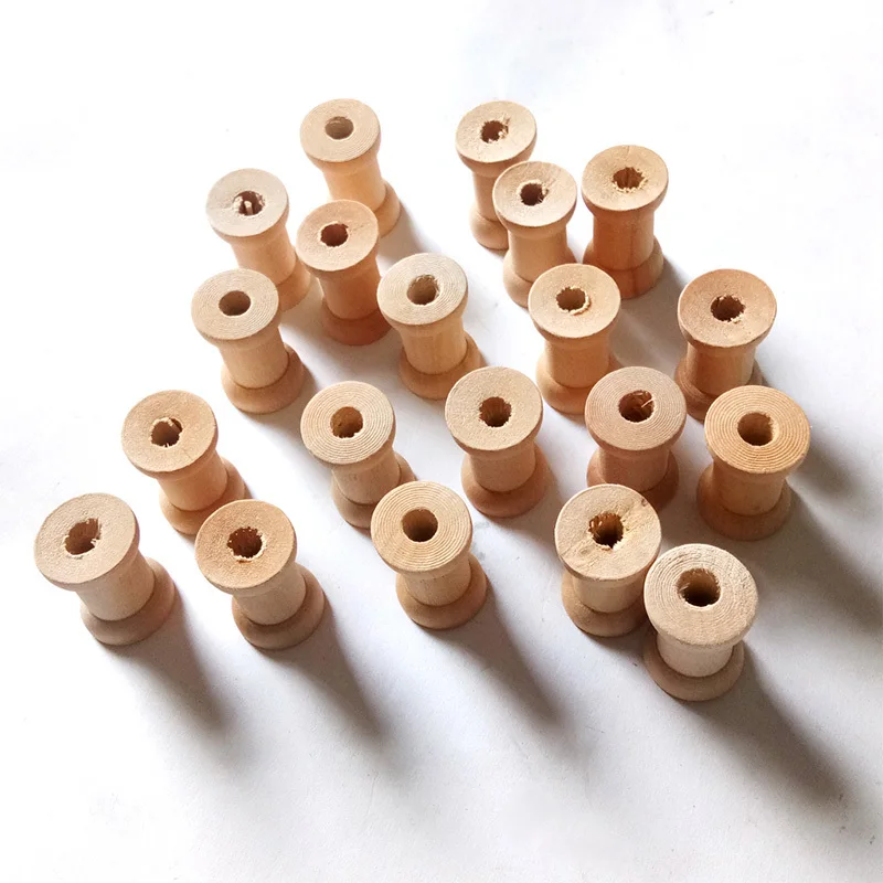 20 шт. катушки для катушек в винтажном стиле Empyty Wooden Reels органайзер шитья лент