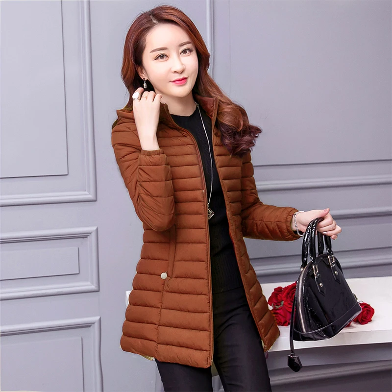 

Winter Coat Women's Mid-length New Winter Jacket Korean Version of Loose and Fattened Lightweight Feather Cotton-padded Jacket