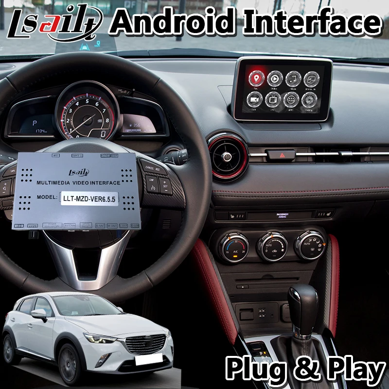 Lsailt Android Мультимедиа Видео Интерфейс для 2014 2020 Mazda CX 3 MZD Системы с gps навигации
