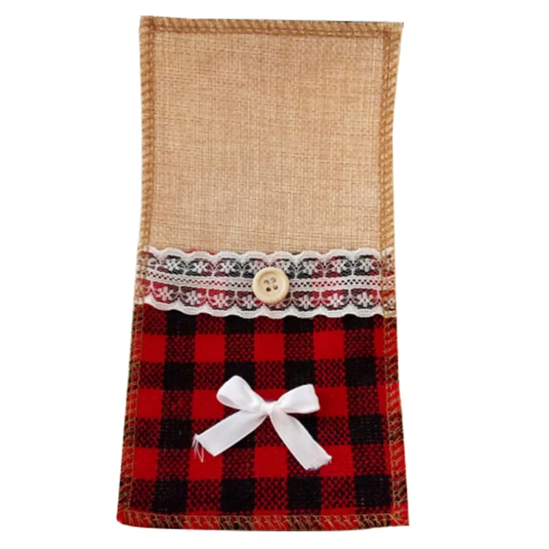 30 шт. джутовая Мешковина кружевной мешочек для столовых приборов свадебная вилка