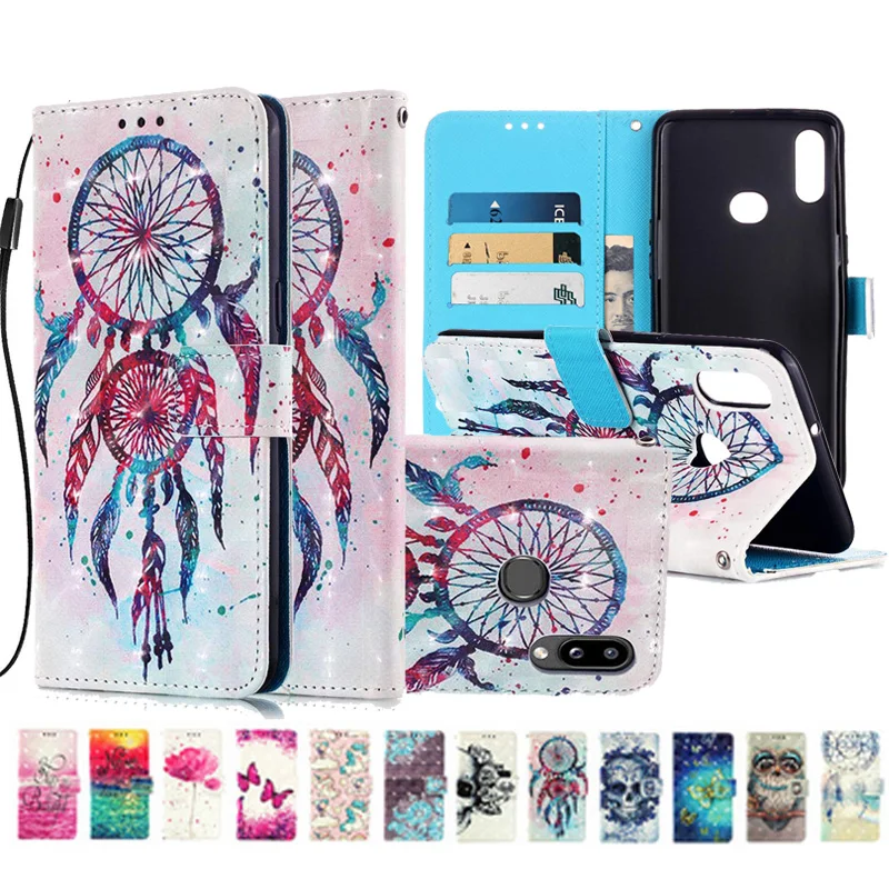 Роскошный кожаный чехол бумажник с 3D рисунком для телефона Samsung A10s Note 10 Pro 20 A50S A30S