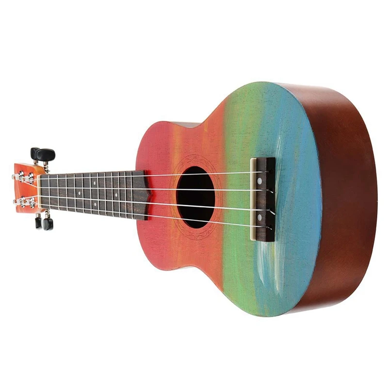 Укулеле ручная роспись комбо 21 укулеле черный сопрано 4 струны Uke бас струнный