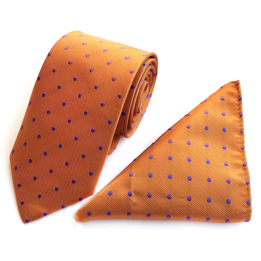 

Men's Formal Ties Set Fashion Dot Necktie with Pocket Square