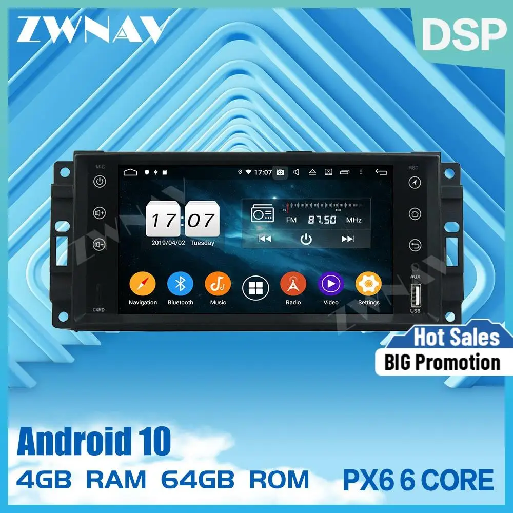 

2 din IPS screen Android 10.0 Car Multimedia player For Jeep Compass Wrangler Full Touch radio stereo Android GPS navi head unit