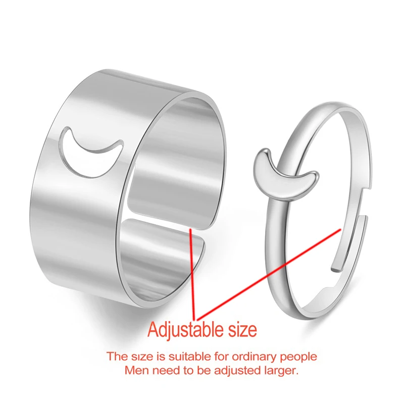 

IFMIA Trendy Silver Color Star Rings for Women Men Couple Love Rings Set Friendship Engagement Wedding Open Rings Jewelry Bridal