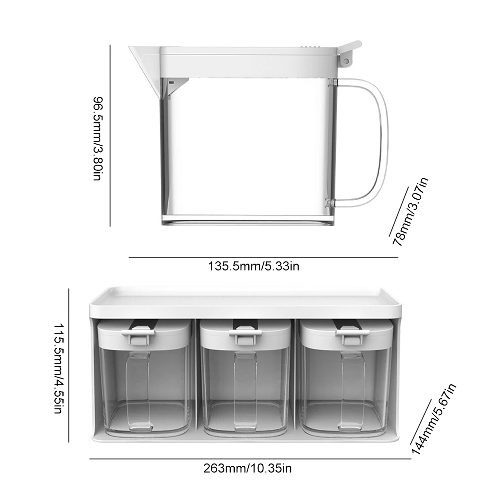 

Salt Jar Seasoning Box Kitchen Household Salt Sugar MSG Storage Box Moisture-proof Salt Clamshell Combination With Spoons