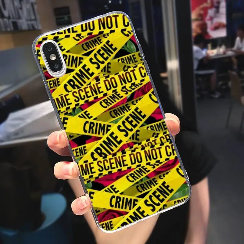 

Yellow Warning pattern Phone Case Transparent soft For iphone 5 5s 5c se 6 6s 7 8 11 12 plus mini x xs xr pro max