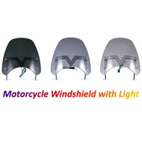 vintage motorcycle windscreen 5 7 in with led lights turn signal drl lamp for honda cafe racer softail bobber chopper triumph