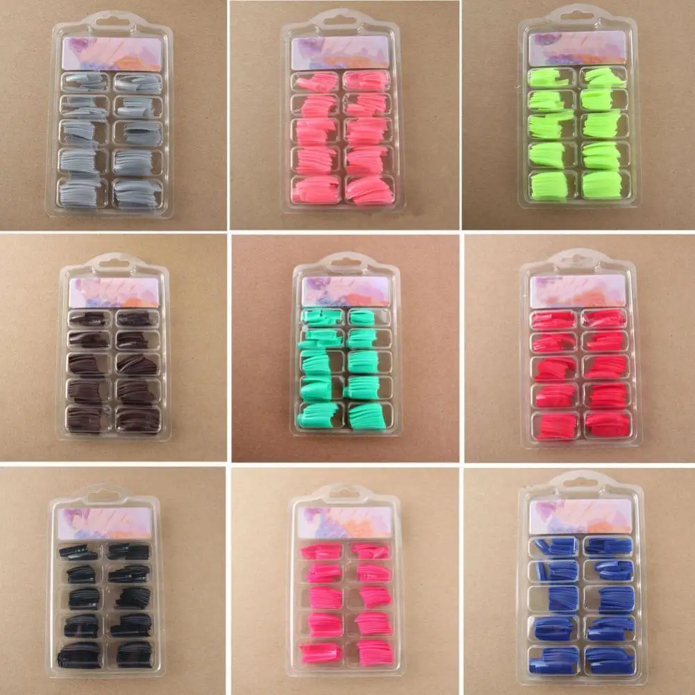 

100Pcs DIY Acrylic Gel French Nail Art Colored French Tips False Nail Tips