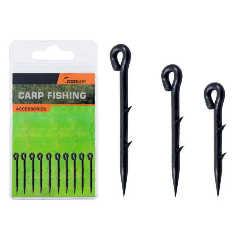 

10PCS Metal Bait Spike Carp Fishing Hook Bait Sting Boilies Pin Spike Maggot Corn Ronnie Hair Rigs Carp Feeder