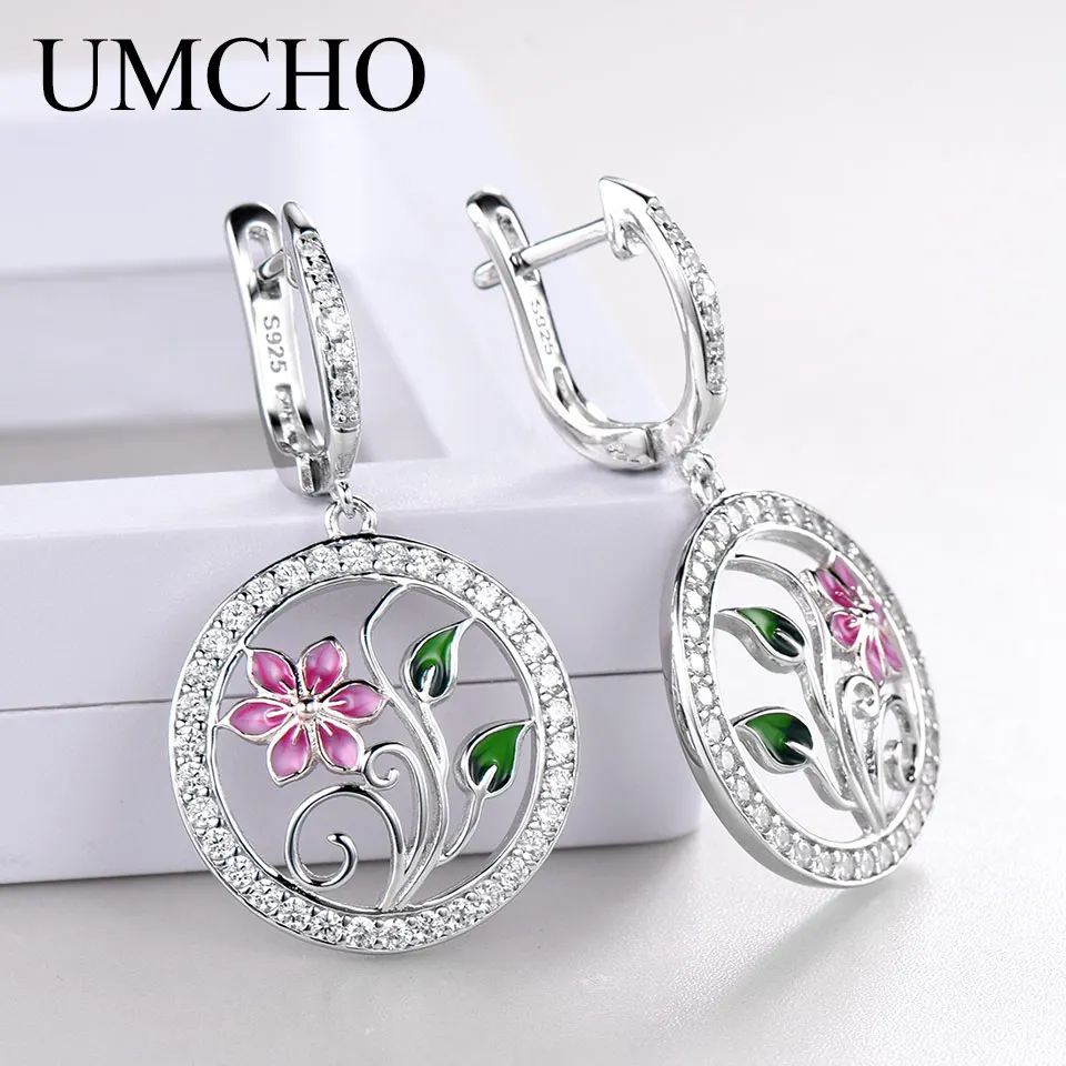 UMCHO 925 стерлингового серебра Ювелирные наборы для женщин драгоценный камень изумруд кольцо подвеска ожерелье женщин изумруд свадебные подарки украшения