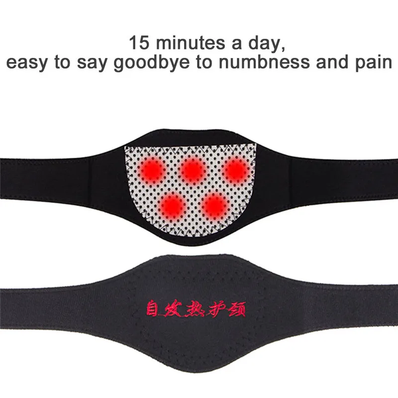 1piece Self-heating Tourmaline Neck Magnetic Therapy Support Belt Wrap Brace Pain Relief Massager Products |