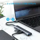 Ультратонкий 5-портовый USB-концентратор 3,0, высокоскоростной адаптер для компьютера, ноутбука, настольного ПК