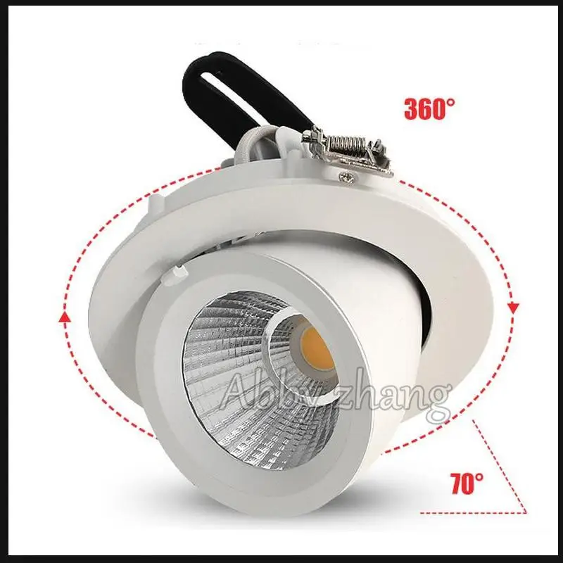 Встраиваемый потолочный светодиодный точечный светильник 12 Вт 15 25 40 COB поворот на