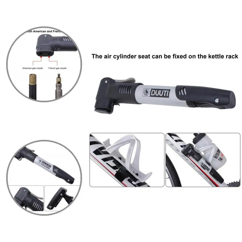 

Aluminum Alloy 1 Set Universal Easy Operation Tire Inflator Smooth Tire Pump Portable for Bike