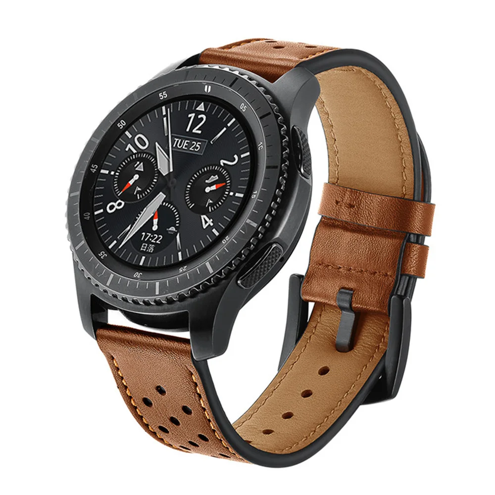 20/22mm strap For Galaxy Watch 5 4 44mm 46/42mm/Active Samsung Gear S3 frontier/S2/Sport Genuine Leather Band Huawei Watch GT2 E