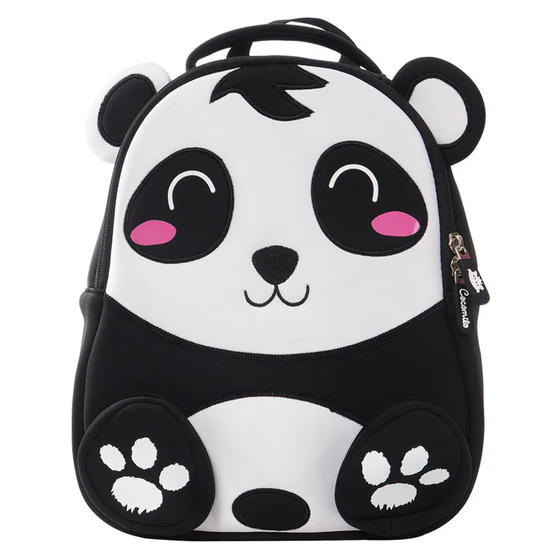 Школьный рюкзак для мальчиков и девочек, брендовый детский Ранец с милым 3D-принтом панды, с мультяшными животными, модная сумка для младенце...
