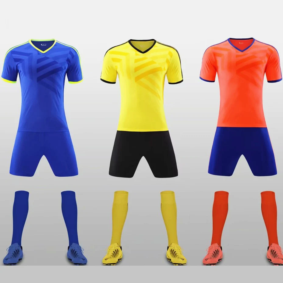 Для взрослых и детей трикотажная Футбольная форма без надписей с коротким