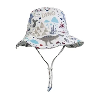 bucket hat boy beach kids summer sun big brim baby dinosaur with string sun protection breathable accessory for holiday outdoor