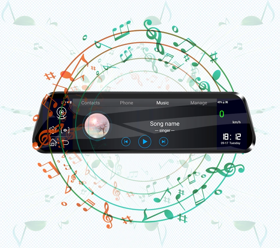 E-ACE Car Dvr ADAS 4G 10" IPS mirror Dash cam Video Recorder Full HD 1920x1080 Dual Lens Rear View Mirror Android GPS Car Camera