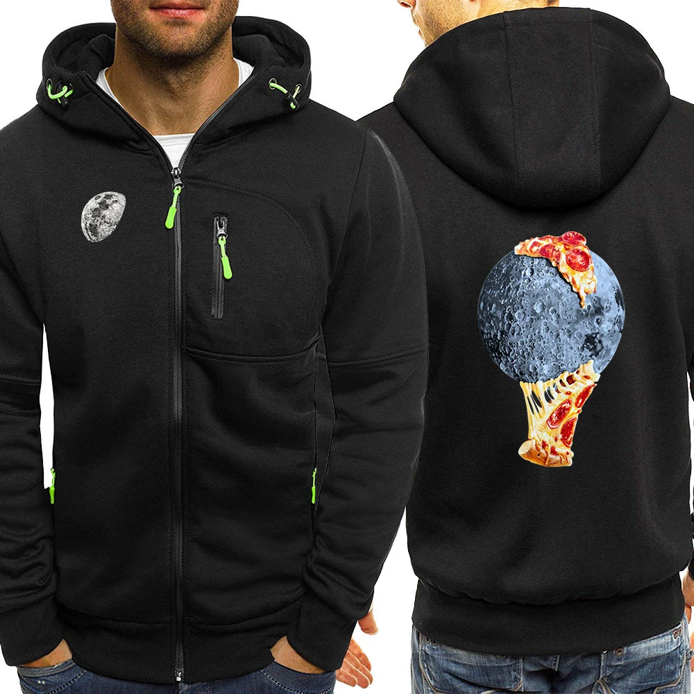 

Creativity Planet Pizza Funny Hooded Male Casual Zipper Streetwear Autumn 2020 Zipper Hip Hop Hoodies Men Fashion Harajuku Hoody