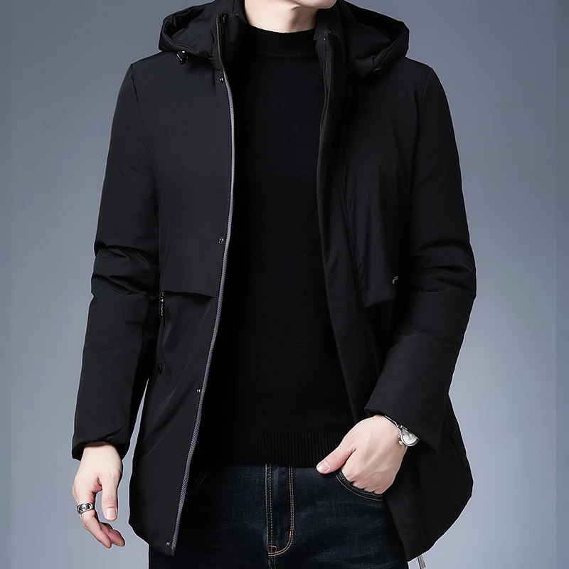 Mens Parkas Winter Warm Jacket Coats Men Fashion Casual Mens Winter Jackets and Coats Fleece Parkas Collar Detachable Clothes