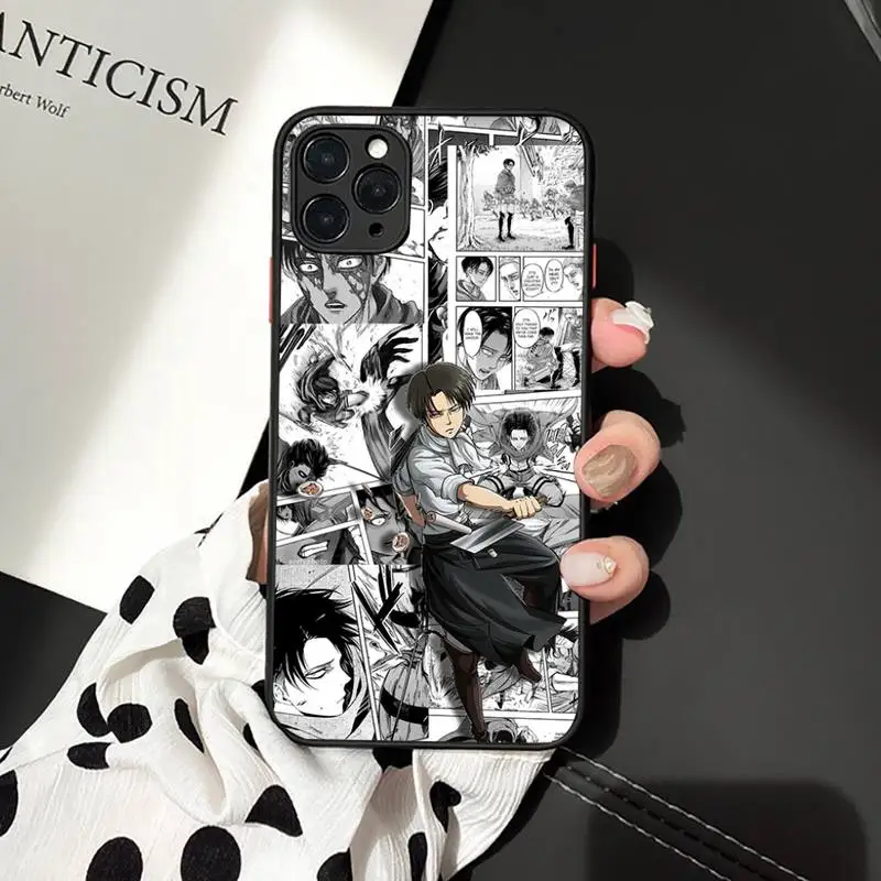

Levi Ackerman Phone Case matte transparent For iphone 7 8 11 12 plus mini x xs xr pro max cover