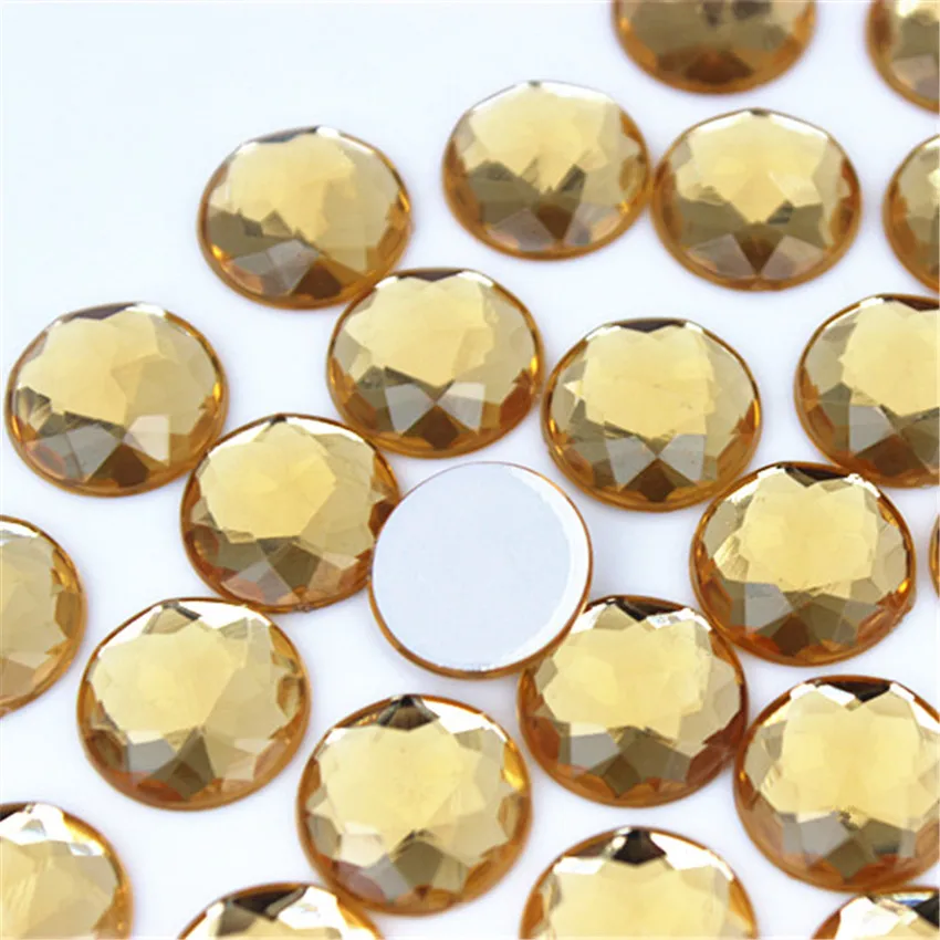 60 шт. 14 мм круглые акриловые стразы аппликация с камнями и кристаллы плоские