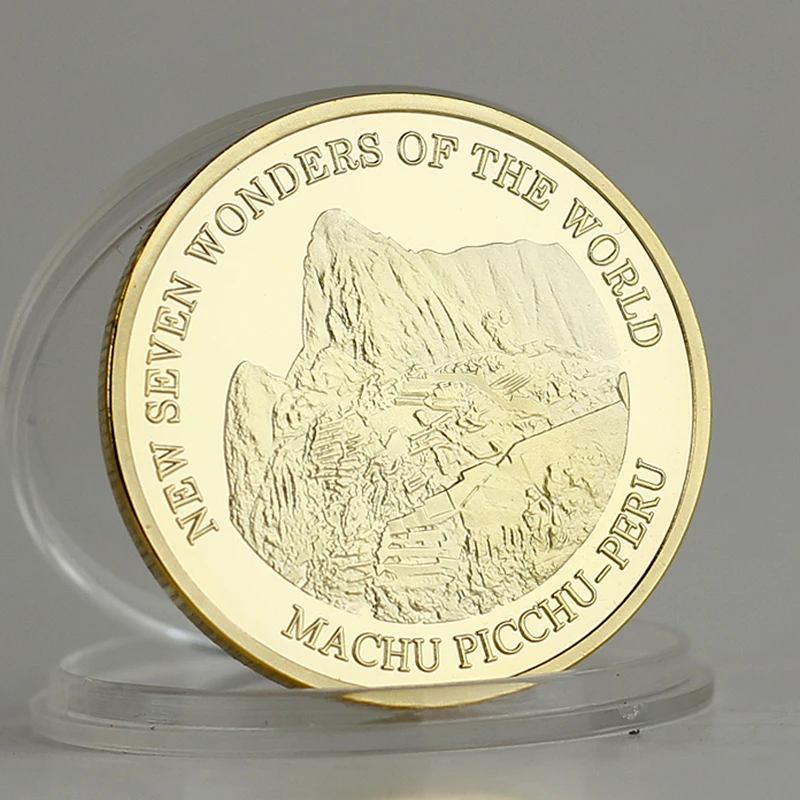 2007 Перу Cuzco Machu Picchu монета Новые Семь чудес мира позолоченные монеты