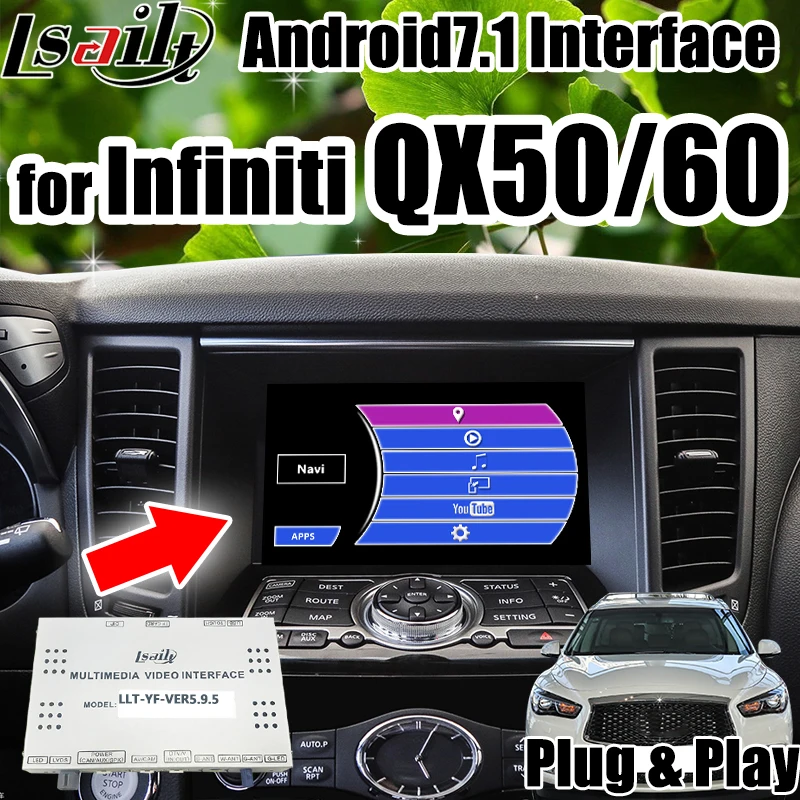 Android 7,1 видео интерфейс gps навигационная коробка для Infiniti QX50/60/70/80/Q70- с wifi waze mirroring CarPlay