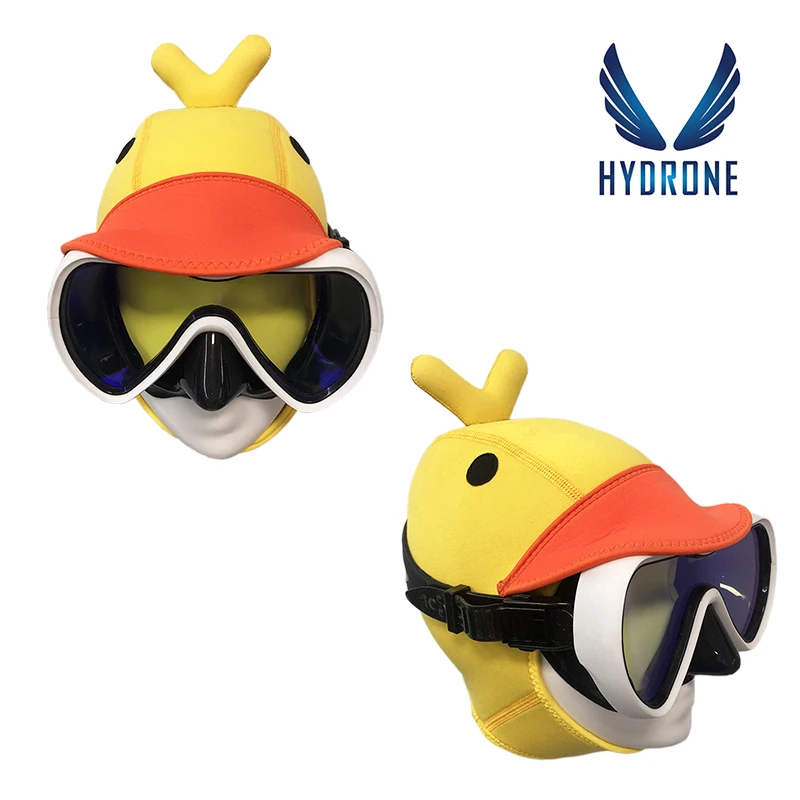 

Scuba Diving Hood Mask Snorkel 3MM Neoprene Yellow Duck Style Free Dive Hood Hat Cap Wetsuit Underwater Freediving Sunscreen