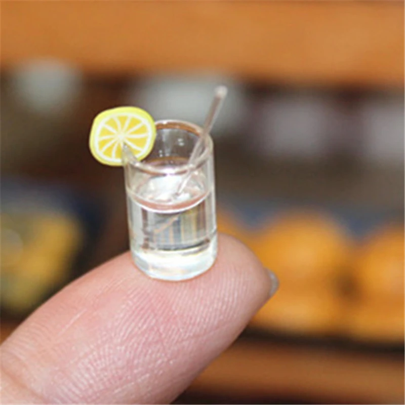 3 типа 1:12 Смола кукольный домик мини лимон чашка для воды аксессуары миниатюрного