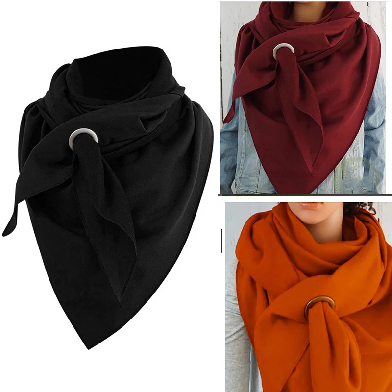 

1PC Polyester Adjustable Thick Warm Scarves & Wraps Black Red Wine For Winter Accessories