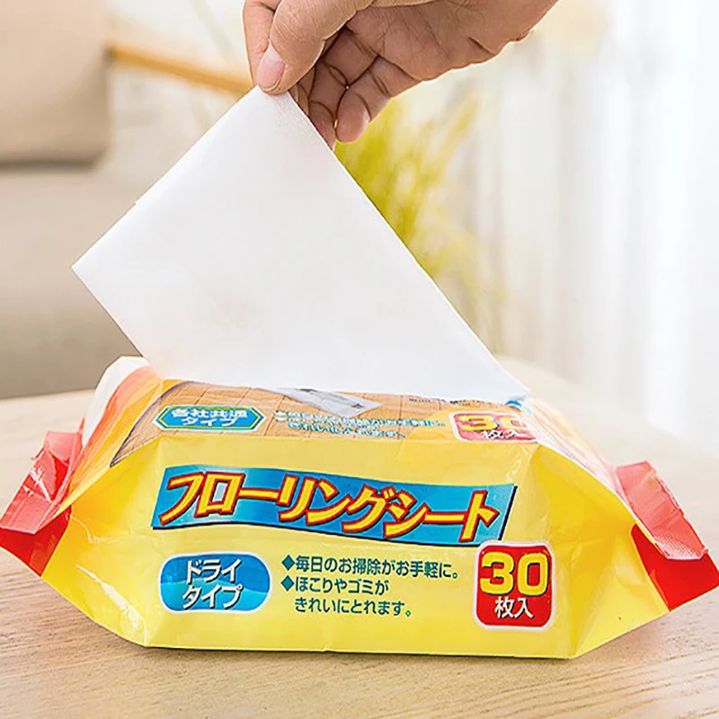 

30 Sheets/Bags Disposable Electrostatic Dust Removal Paper Floor Cleaning Paper Mop Sticky Dust Cloth Pet Hair Cleaning Paper