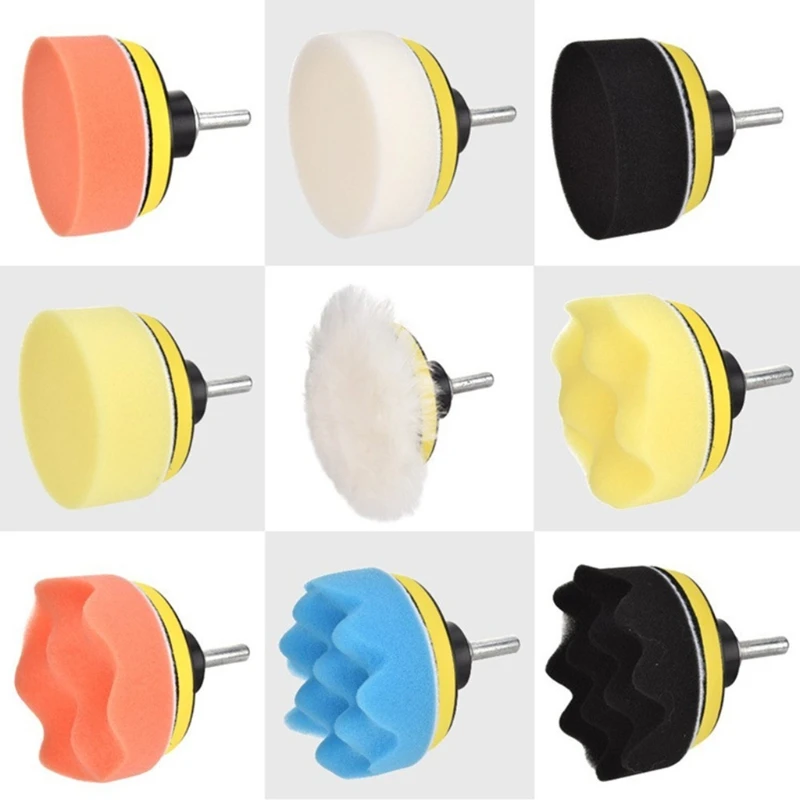 N0HF 11Pcs 3 дюйма диск автомобильного полировщика самоклеящаяся губка шерстяное