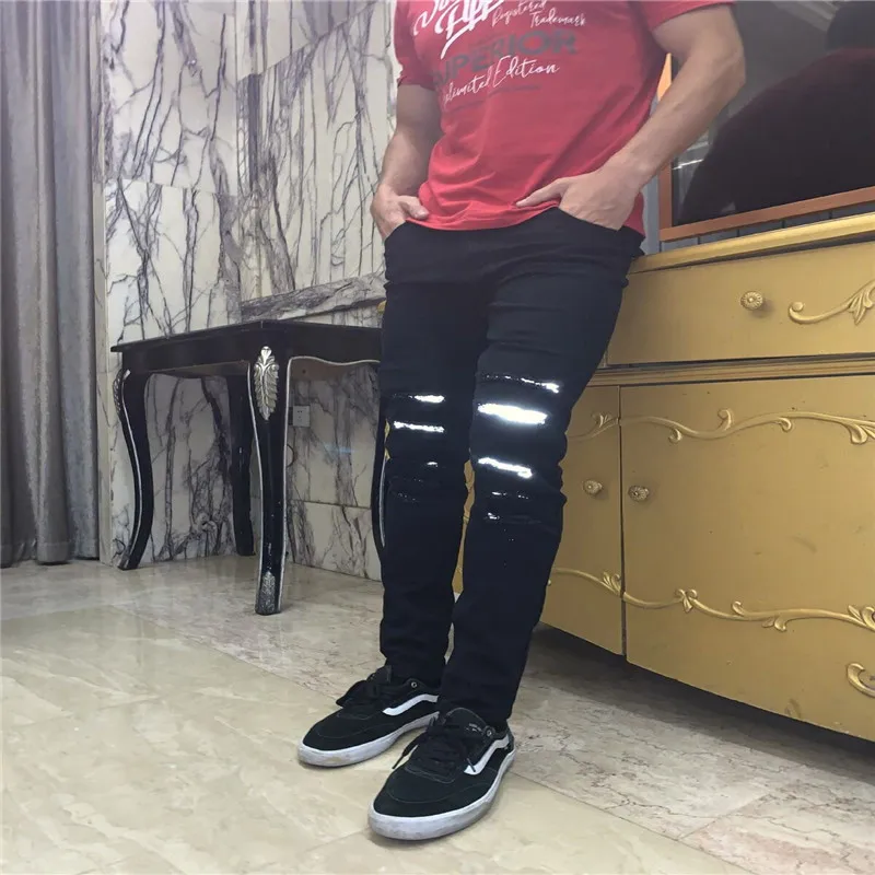 Мужские модные трендовые джинсы с дырками 2019 мужские облегающие супер