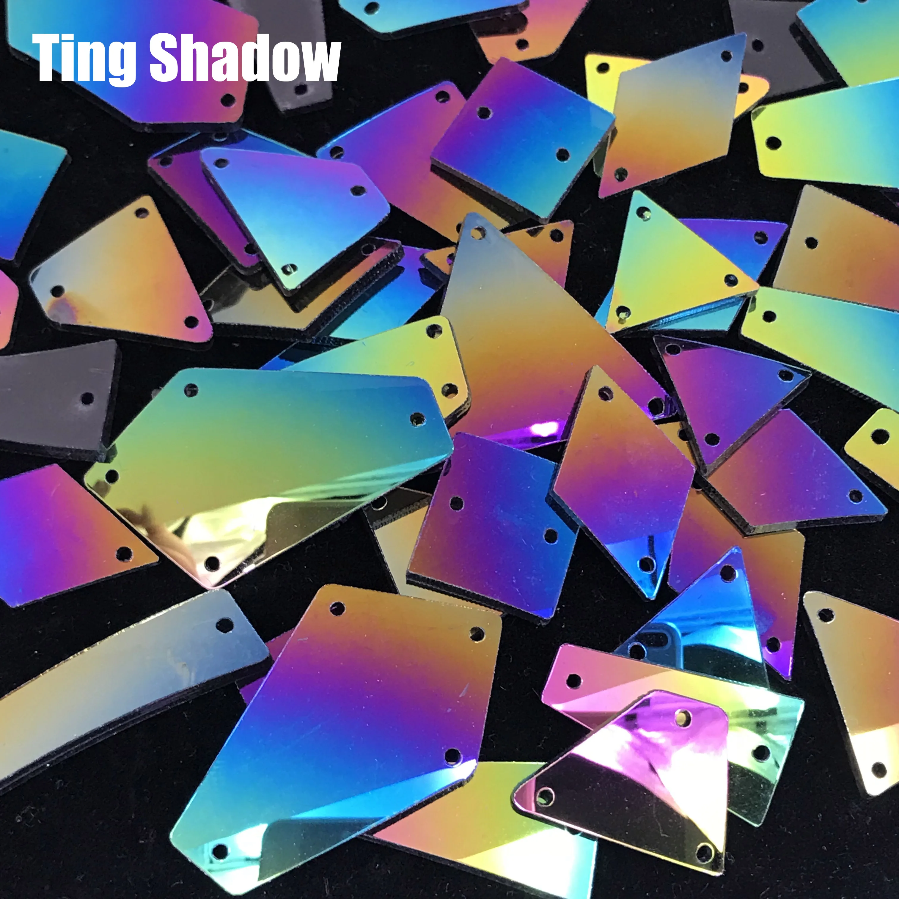 Смешанные размеры 20 шт Розовые Желтые синие акриловые зеркальные пришивные