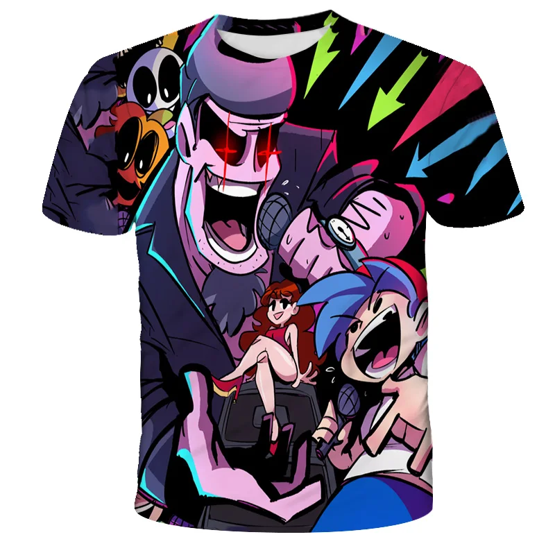 

2021 Summer Fashion 3D New Friday Night Funkin T Shirt Kids Funny Casual Game T-shirt Boy Girl Clothes Cool Oversized Tops Tees