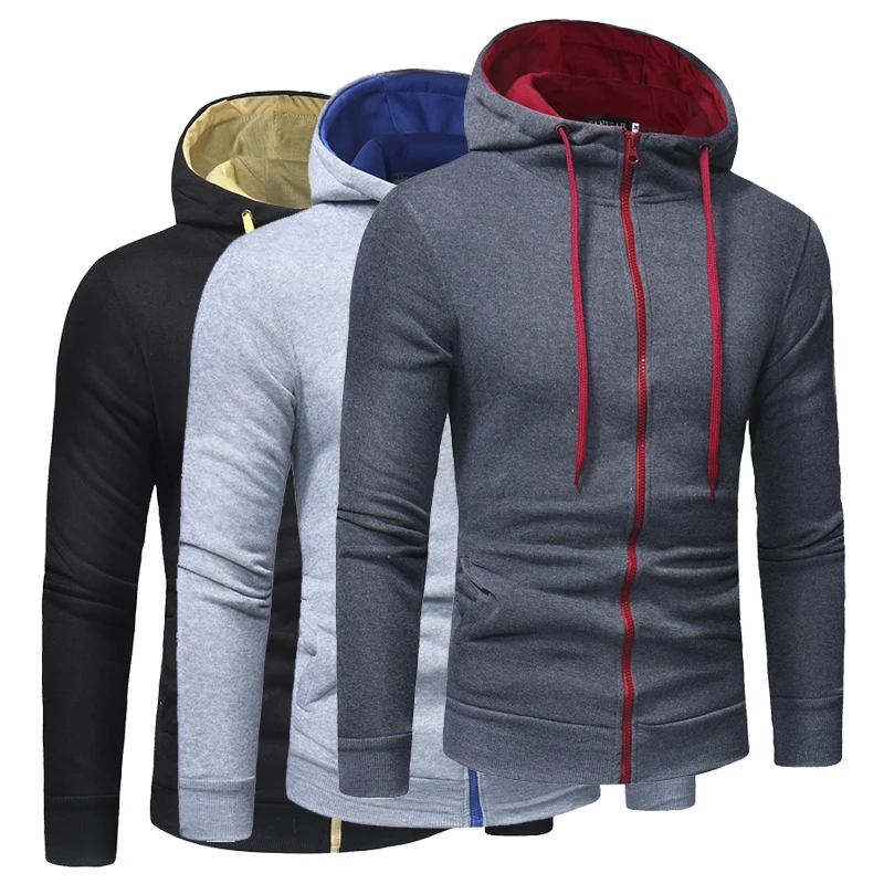

Fashion Zipper Hoodie Men Outdoor Streetwear Hooded Sweatshirts Men Sudaderas Con Capucha