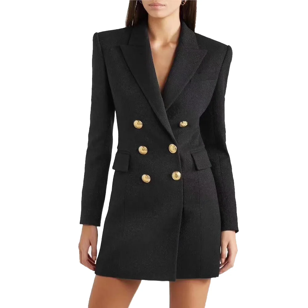 Восхитительно! Классическое черное короткое платье-блейзер на молнии сзади