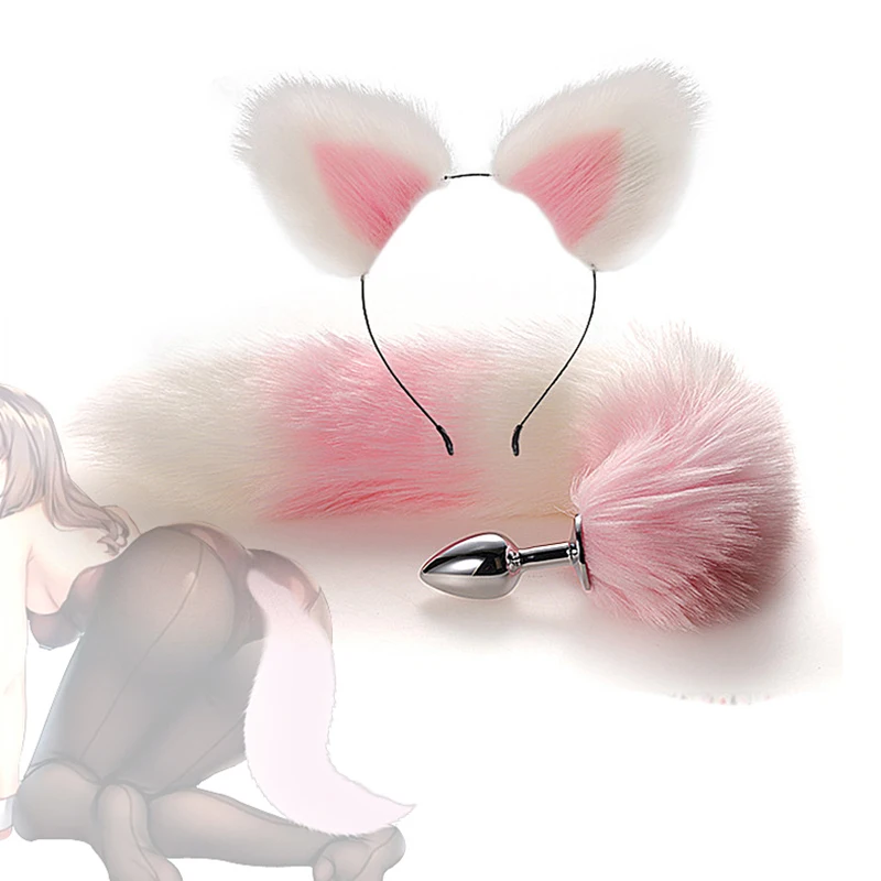 

Sexy Fox Metal Butt Plug Tail With Hairpin Kit Tail For Couple Cosplay