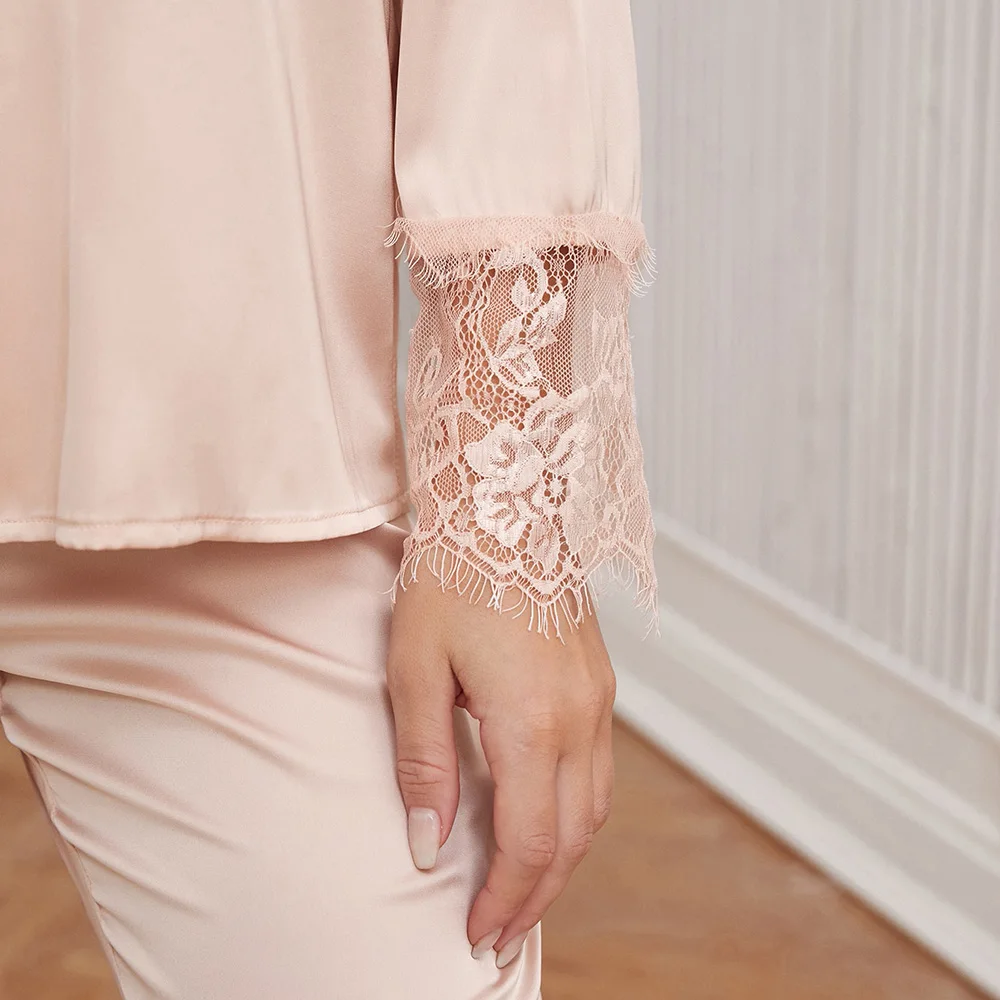 Длинная пижама в простом стиле женский домашний костюм новинка осень/зима 2021