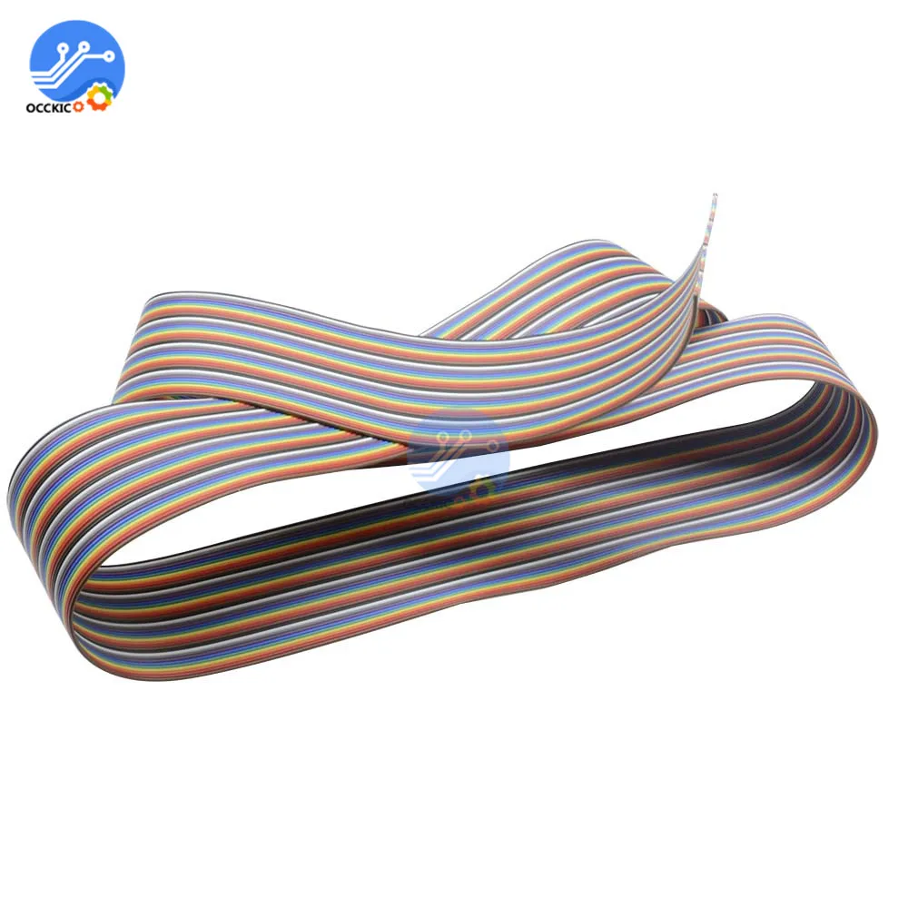 1M 3.3ft Flat Cable 40 Pin Rainbow Ribbon IDC Wire New Arrival | Электроника