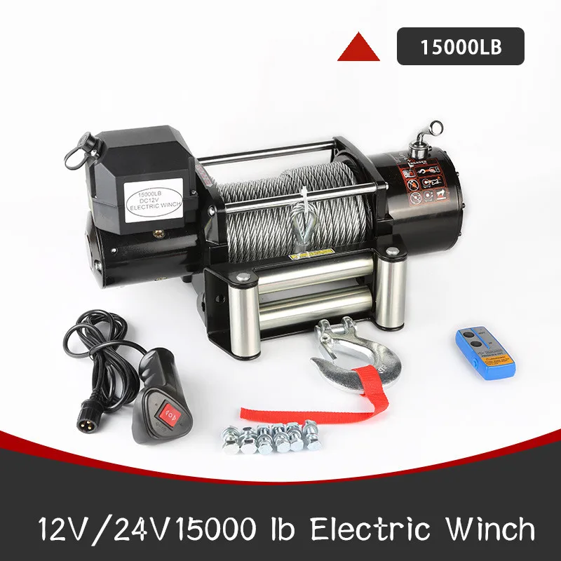 

winch car 12/24V 15000LB electric winch portable electric winch wire rope electric winch truck-mounted crane electric winch