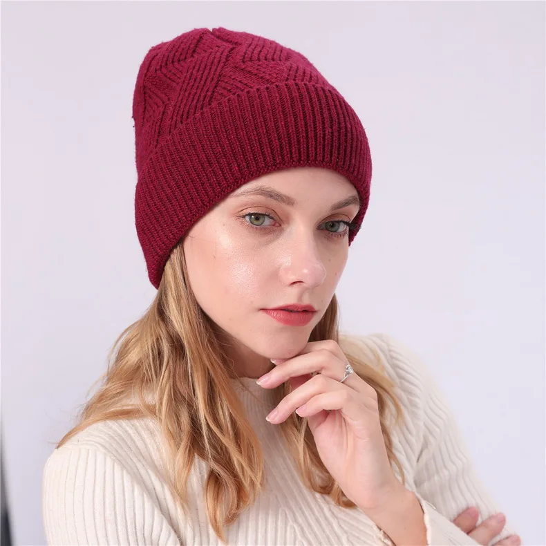 NUZADA брендовые зимние вязанные шапочки Skullies шапочки шапки s мужские женские шерстяные плюс бархатные со стразами шапка с наушниками уличные лыжные теплые шапки