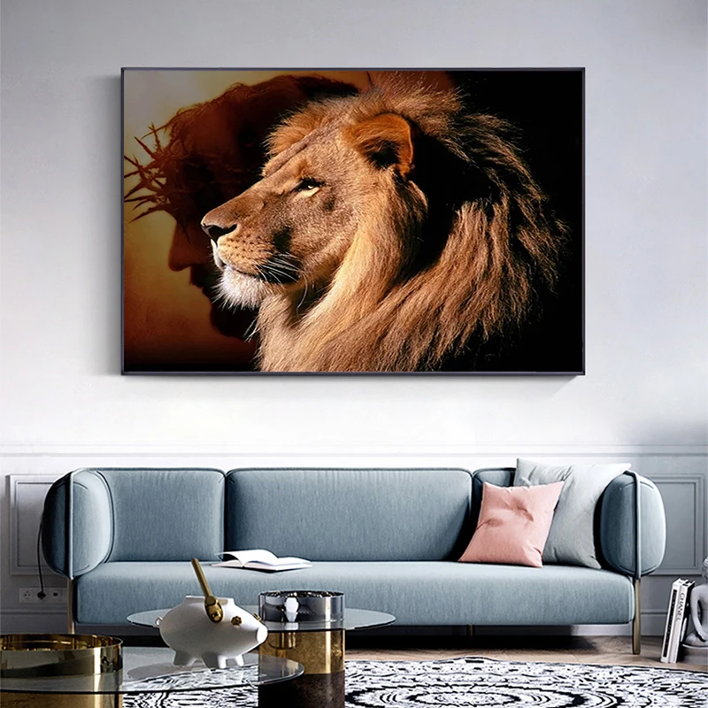 

Animal Canvas Poster Strong Lion Wild Animal Posters Canvas Painting Cuadros Posters Print Wall Art for Living Room Home Decor