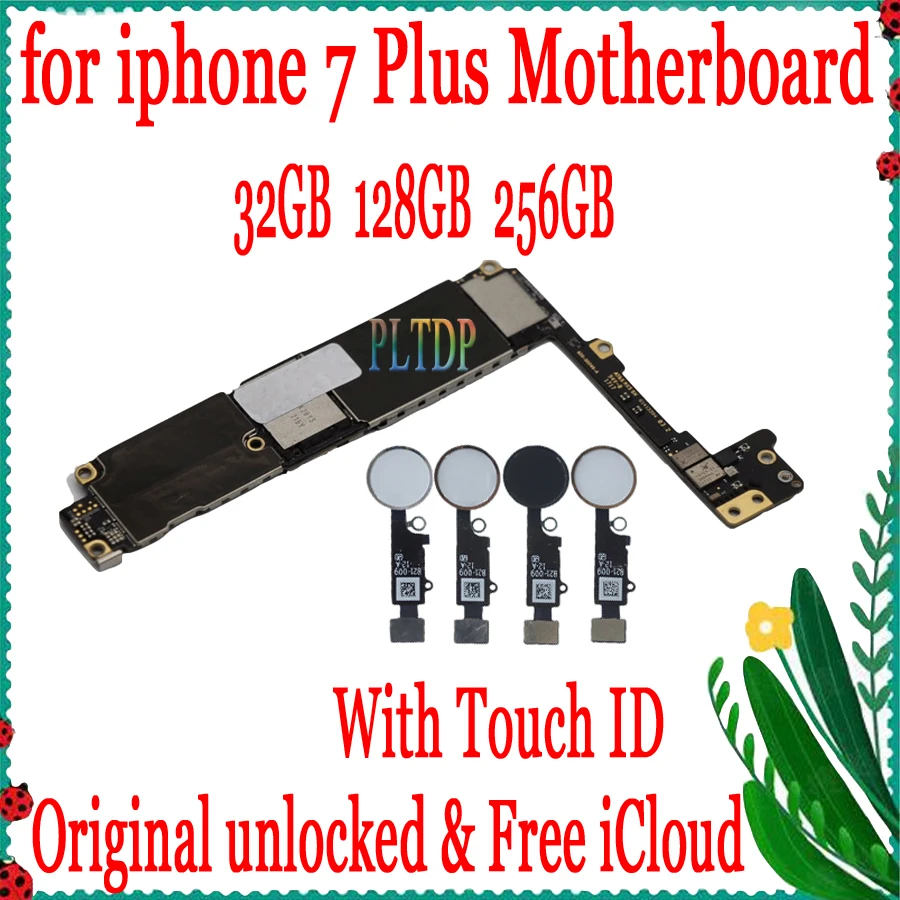 Заводская разблокированная материнская плата для iphone 7 Plus с/без Touch ID без iCloud P 100%