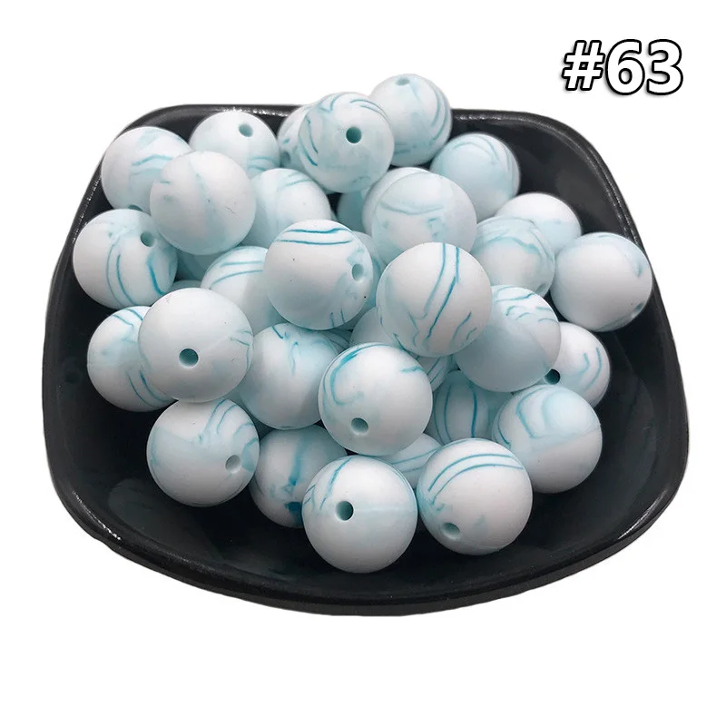 5PCS Beads 63 5 шт. Детские Силиконовые Прорезыватели 19 мм Пищевой бисер без БФА, силиконовый Прорезыватель для зубов DIY ювелирные изделия ожерелье аксессуары для кормления игрушки - Цвет: 5PCS Beads 63