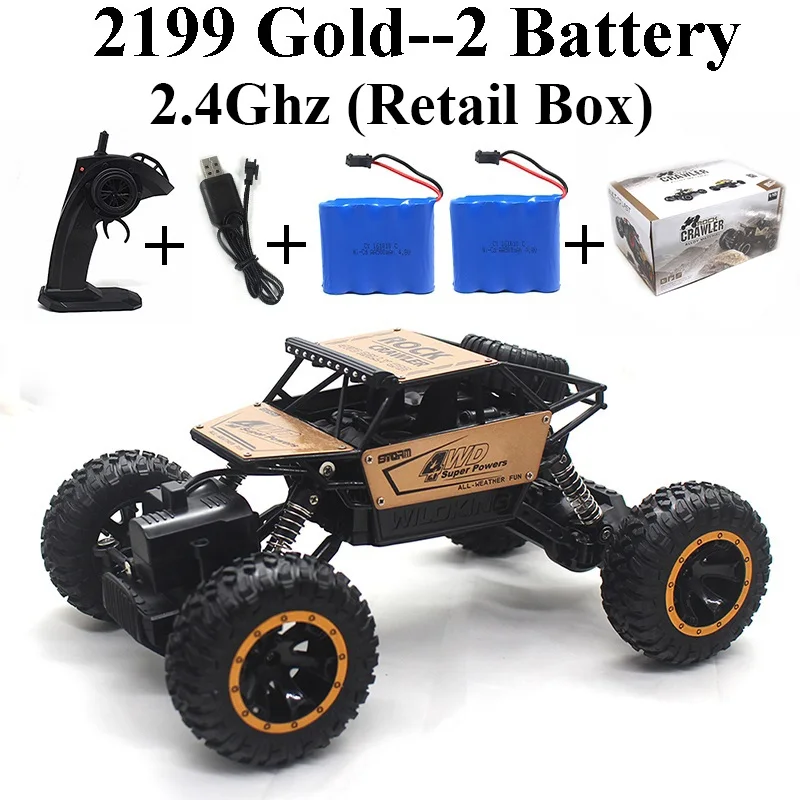 2199-Gold-Set-4 1:16 машинка на радиоуправлении 4WD 2,4 Ghz Рок Гусеничный пульт дистанционного управления игрушки машины на радиоуправлении игрушки для детей 8888 - Цвет: 2199-Gold-Set-4
