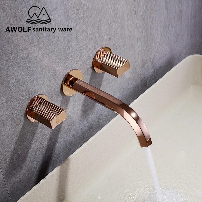 Роскошный смеситель для раковины однотонный латунный Смеситель ванной комнаты